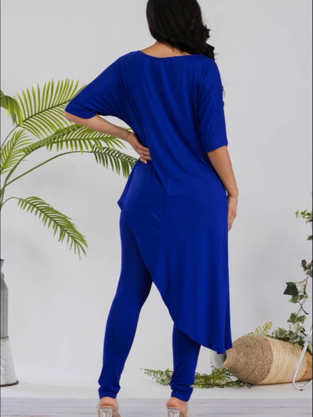 Asymmetric Royal Blue Women's Tunic Dress